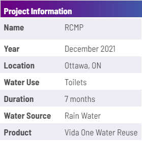 RCMP Ottawa Water Reuse system project info